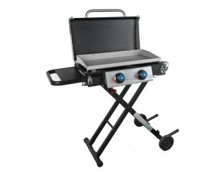 Razor 2-Burner Portable LP Gas Griddle w/Lid & Folding Cart