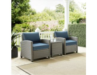 Bradenton 3Pc Outdoor Wicker Armchair Set