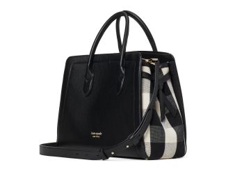 Knott Gingham Large Satchel - Black Multi