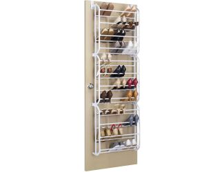 36-pair Over-the-Door Shoe Rack in White