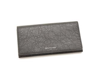 Balenciaga Antracite Grey Arena Leather Long Wallet