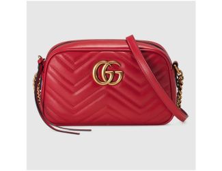 GG Marmount Small Matelasse Should Bag - (Red)