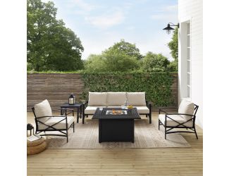 Kaplan 5Pc Outdoor Sofa Set W/Fire Table