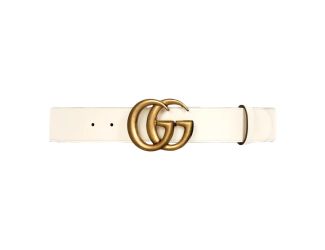 Gucci Marmont GG logo Ivory Leather Belt 90/85