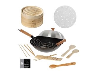Joyce Chen - 13-Piece Professional Series Non-stick 14-Inch Wok Bundle