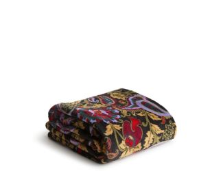 Plush Throw Blanket - Midnight Garden Paisley - Fleece