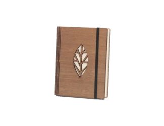 Wooden Journal, Small with Leaf Design