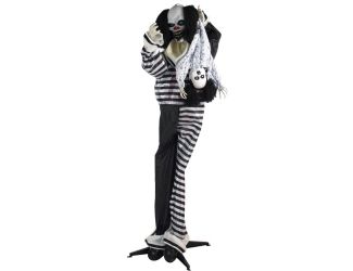 Life-Size Animatronic Talking Clown with Doll with Lights and Sound, Indoor or Covered Outdoor Hallo