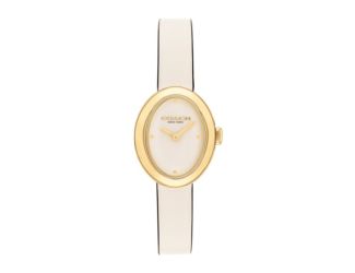 Ladies' Sammy Oval Gold & Chalk Leather Strap Watch Chalk Dial