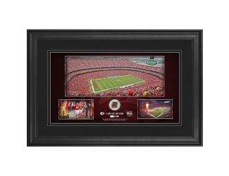 10" x 18" Stadium Panoramic Framed Collage w/Game-Used Football - Kansas City Chiefs