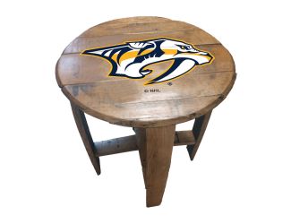 Nashville Predators Oak Barrel Table
