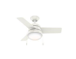 Aker 36" Ceiling Fan w/ Light Kit White