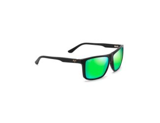 Mamalu Bay Polarized Sunglasses Matte Black Frame MAUIGreen Lens