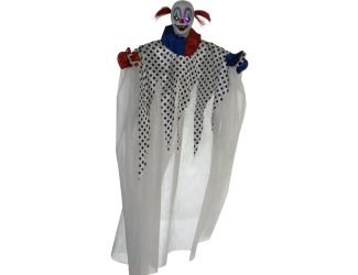 Life-Size Animatronic Clown with Lights and Sound, Indoor or Covered Outdoor Halloween Decoration