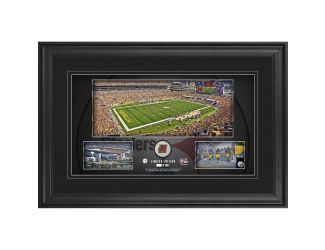 10" x 18" Stadium Panoramic Framed Collage w/Game-Used Football - Pittsburgh Steelers