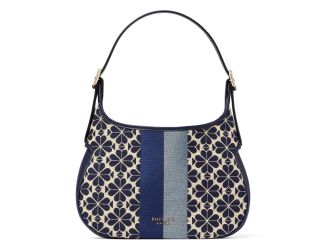 Spade Flower Jacquard Stripe Penny Small Hobo Bag