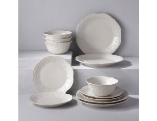 French Perle 12pc Dinnerware Set White