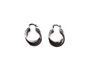 Silver Plated Interlocking Circles Hoop Earrings