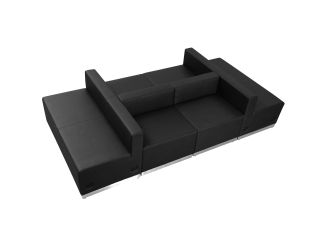 6 PC Black LeatherSoft Modular Reception Configuration w/Taut Back &Seat
