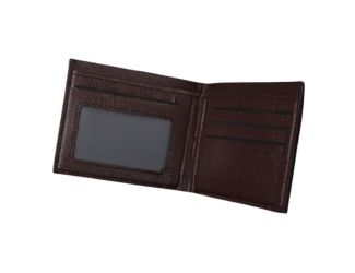Top Grain Leather Brown Wallet in Pebbled Finish