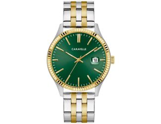 Men's Dress Stainless Steel Bracelet watch, Green dial
