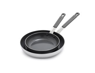Stainless Steel PFAS-Free Nonstick 2pc Fry Pan Set