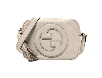 Gucci Blondie GG Patch Diagonal Stitching Cream Leather Crossbody Handbag