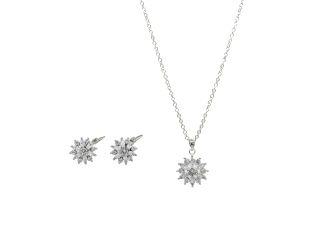 Star Burst CZ Silver Jewelry Set