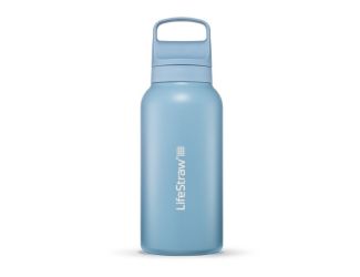 LifeStraw Go 1L Stainless Steel Filtered Water Bottle Icelandic Blue