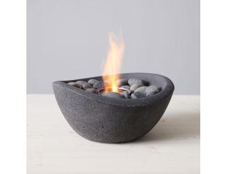 TerraFlame Wave Fire Bowl - StoneCast Graphite