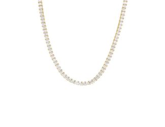 CZ Princess Cut Tennis Necklace Size 16"