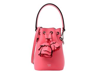 Fendi Calfskin F is Fendi 3D Flower Mini Mon Tresor Bucket Bag Pink