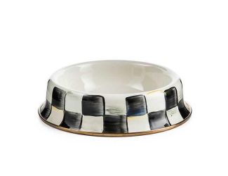 mocha check cat dish