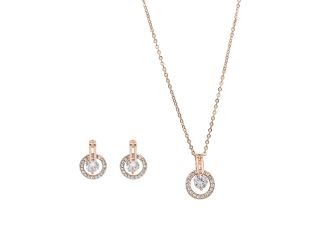 Floating CZ Rose Gold Jewelry Set