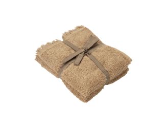 FRINO 2 Fringed Organic Cotton Terry Guest Hand Towel Set