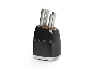 50s Retro-Style 7pc Knife Block Set Black