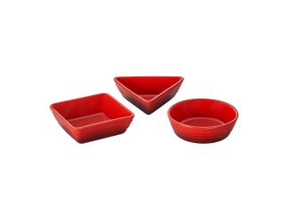 3pc Stoneware Serving/Tapas Dish Set Cerise