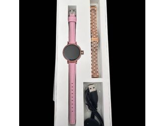 Venus Ladies Smart Watch - Multi Band Giftset - PINK VEGAN LEATHER/GOLD METAL
