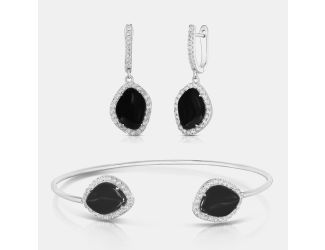 Onyx Bracelet & Earrings Set