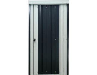 3-Ft. x 3-Ft. x 6-Ft. Galvanized Steel Patio Storage Shed with Twist Lock and 2 Tool Hooks, Dark Gra