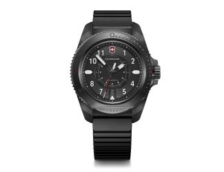 Journey, 43, black bezel, black dial, black rubber strap
