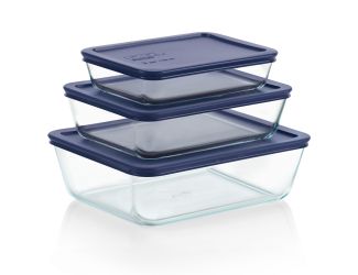 6pc Simply Store Rectangular Glass Storage Set