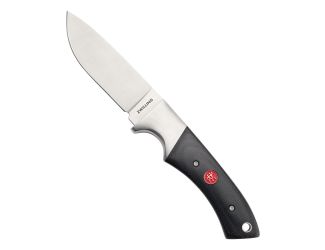 Fixed Hunter Knife w/ Leather Sheath Black Micarta