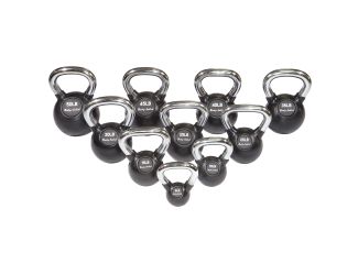 Kettlebell  Set Chrome Handle with Rubber Base 5-50 lb