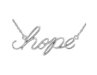 14K White "Hope" Necklace