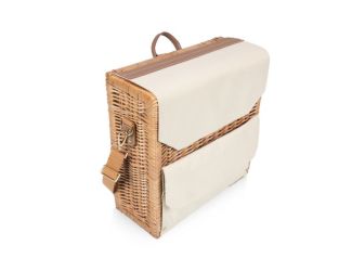 Corsica Grande Wine & Cheese Basket Backpack, (Beige Canvas)