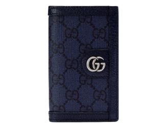 Gucci Ophidia Navy Blue Supreme Bifold Card Case Wallet