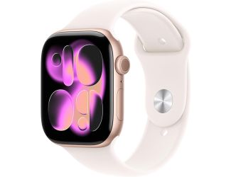 Apple Watch Series 11 GPS 46mm Rose Gold Aluminum Case with Light Blush Sport Band - S/M