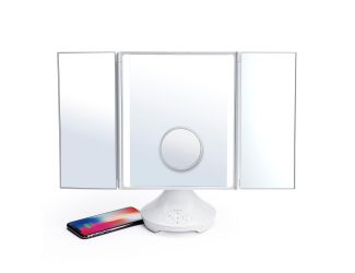 iHome Beauty Reflect TriFold Vanity Speaker with Bluetooth, Speakerphone and USB Charging