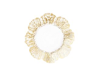 Rufolo Glass Gold Canape Plate Set of 8